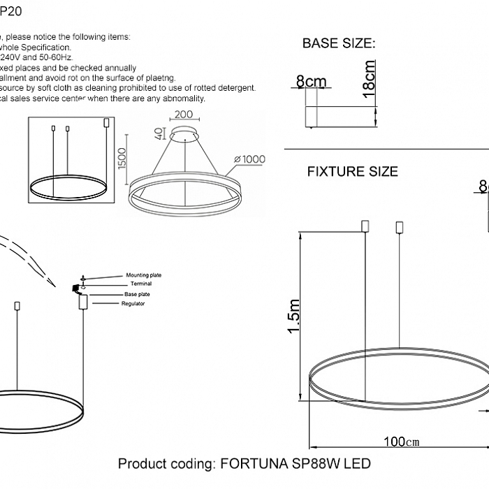 Люстра Crystal Lux FORTUNA SP88W LED GOLD