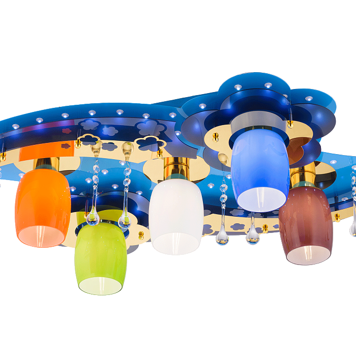 Люстра Sfera Sveta 8365/5 BU+GD MIX(Белый плафон в комплекте)